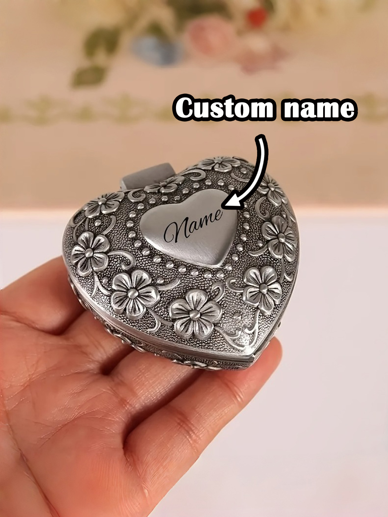 Custom Heart Metal Ring Box
